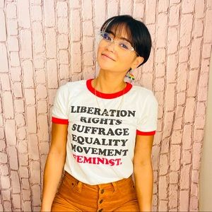 Feminist ringer tee
